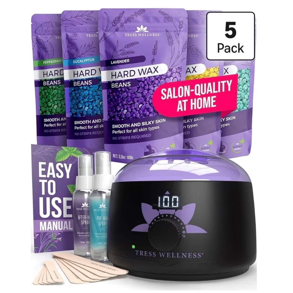 Tress Wellness Digital Waxing Kit Hard Wax Warmer 5 Wax Beads NEW SEALED